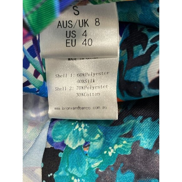 Bronx and Banco Selma Mini Dress Silk Fringe Drape Strapless Cocktail Size Small - Picture 9 of 16